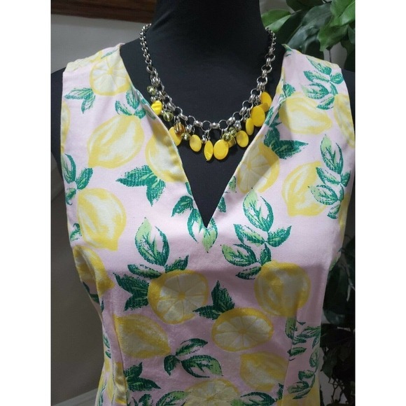 Cynthia Rowley Multicolor Cotton Sleeveless V-Neck Knee Length Dress Size 6 - Picture 2 of 10